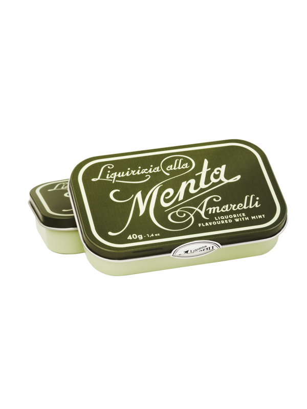 Amarelli Favette - Ren Lakrids m/mint - Grøn Dåse