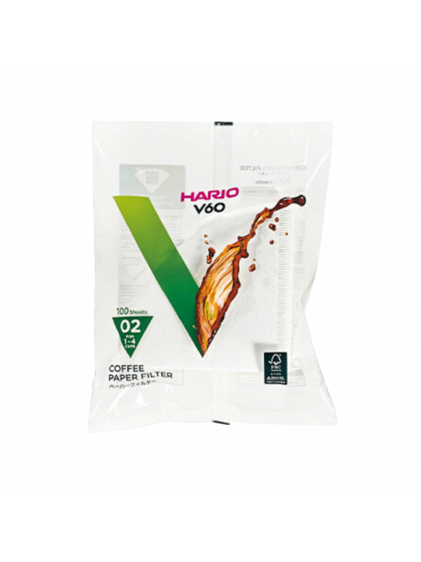 Hario V60 02, 1-4 kops filtre, 100 stk