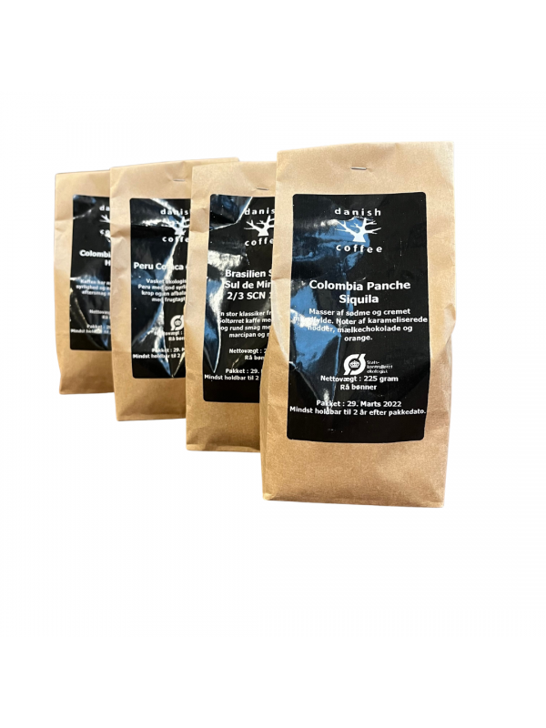 Sydamerika pakke 4 x 225 gram rå bønner