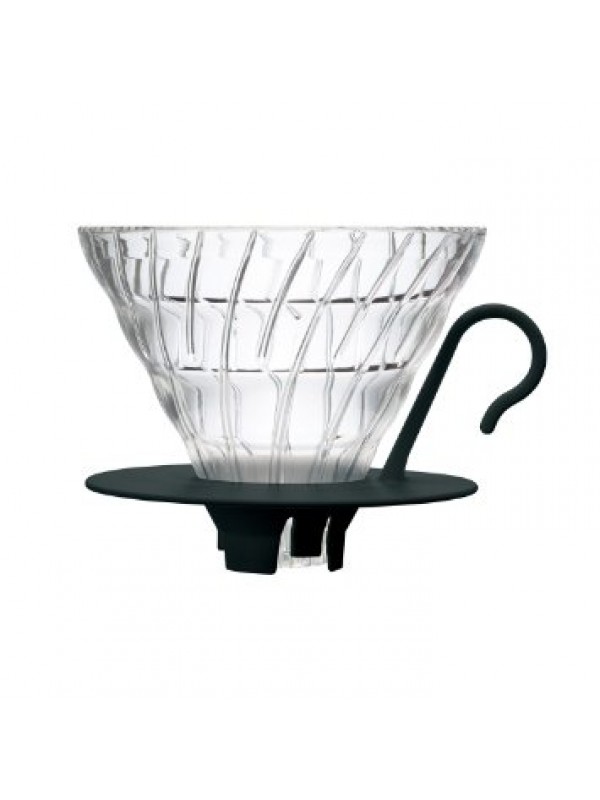 Hario V60 02, 1-4 kop, glas & sort