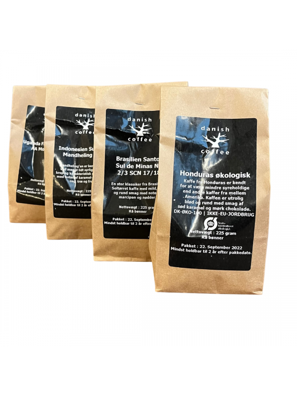 Verdenspakke 4 x 225 gram rå bønner